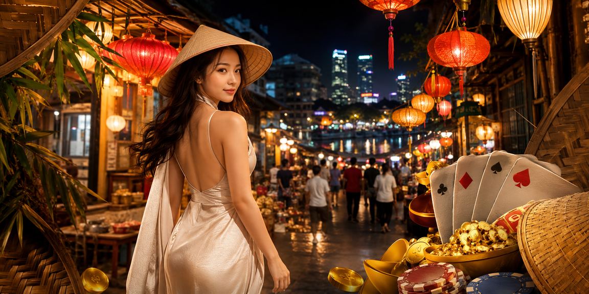 Người chơi bài truyền thống tại Hà Nội với nón lá trong không khí lễ hội